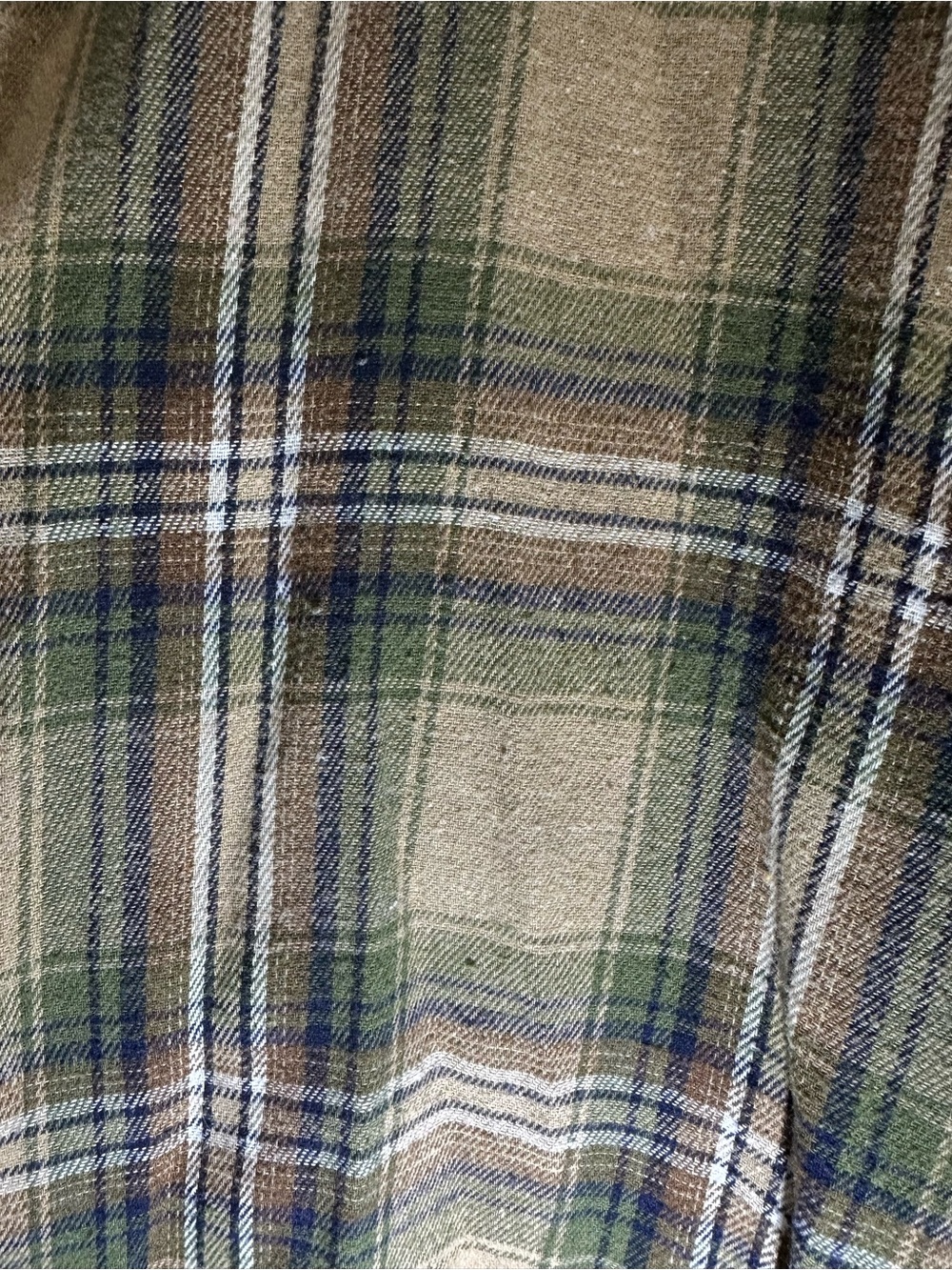 Women's Plaid Button-Down Shirt in Green and Tan - Picture 3 of 5